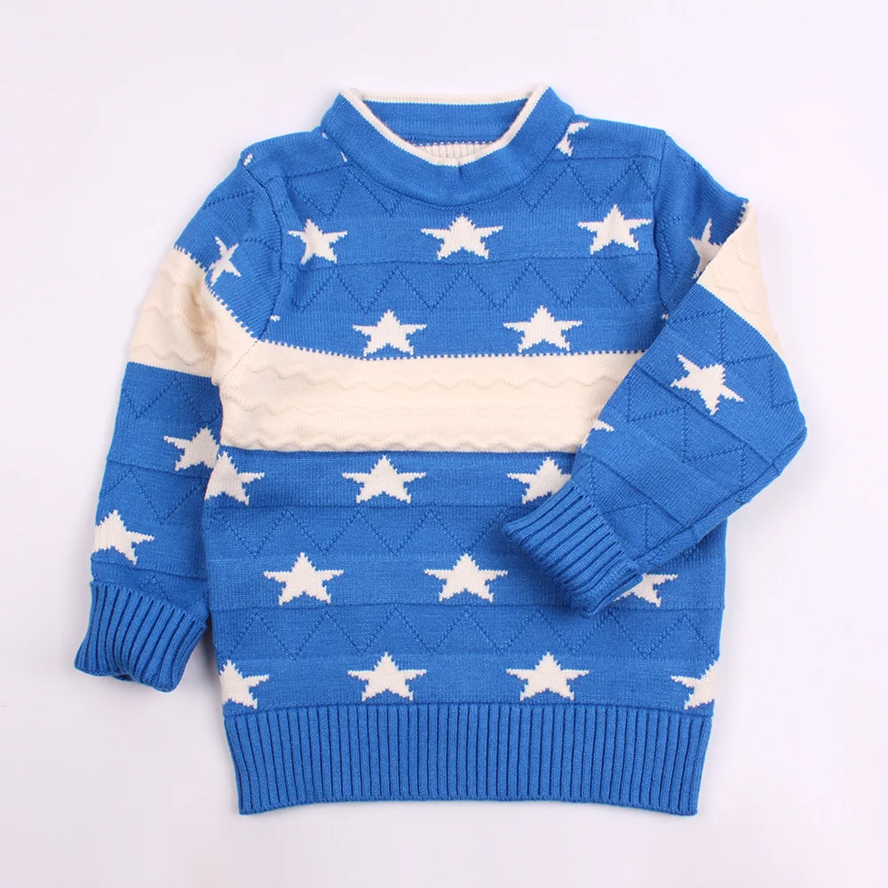 Star Print Kids Sweater Cotton Baby Boys Sweaters Warm Knitted Pullover