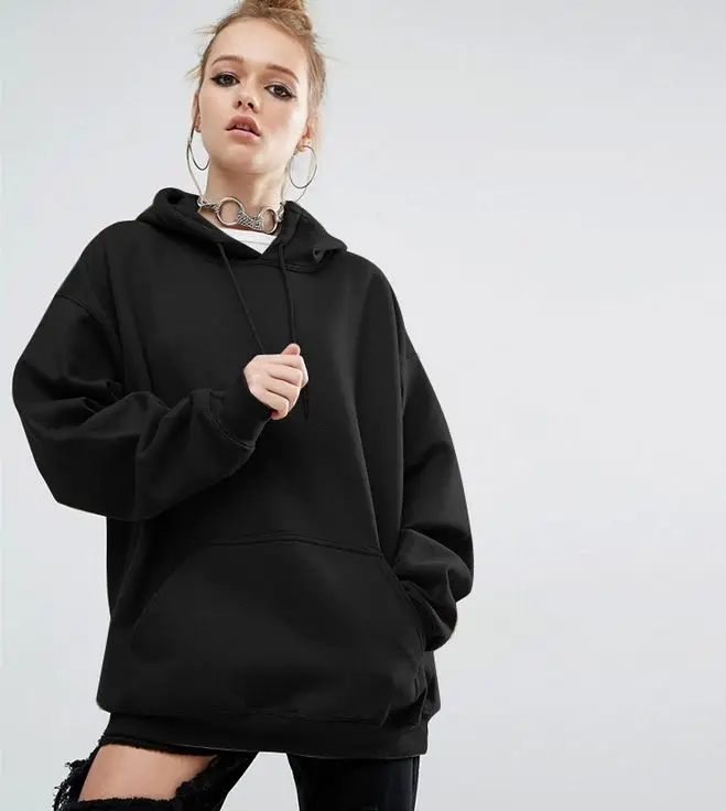 

HCBLESS New Women Hoodies Sweatshirts Hot Sale Long Sleeved Thick Casual All-match Solid Leisure Hooded Hoodie Loose Tops