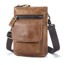 Мужская сумка через плечо из натуральной воловьей кожи, поясная сумка, чехол для телефона, сумка-кошелек