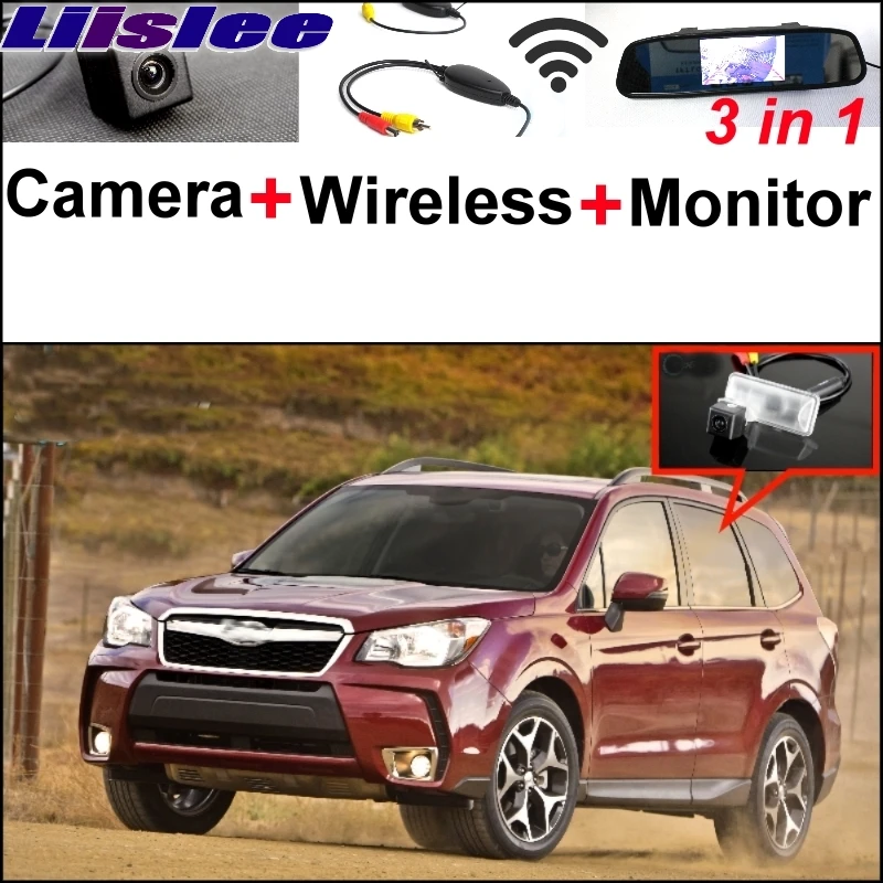 

Liislee For Subaru Forester SJ 3 in1 Special Rear View Camera + Wireless Receiver + Mirror Monitor DIY Back Up Parking System