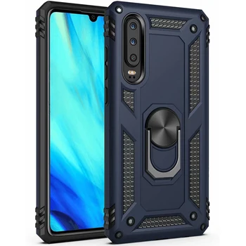 

200pcs/lot Kickstand Shockproof Rugged Armor Ring Case For Huawei P30 Pro P30 Lite P20 Lite Nova 3E P30