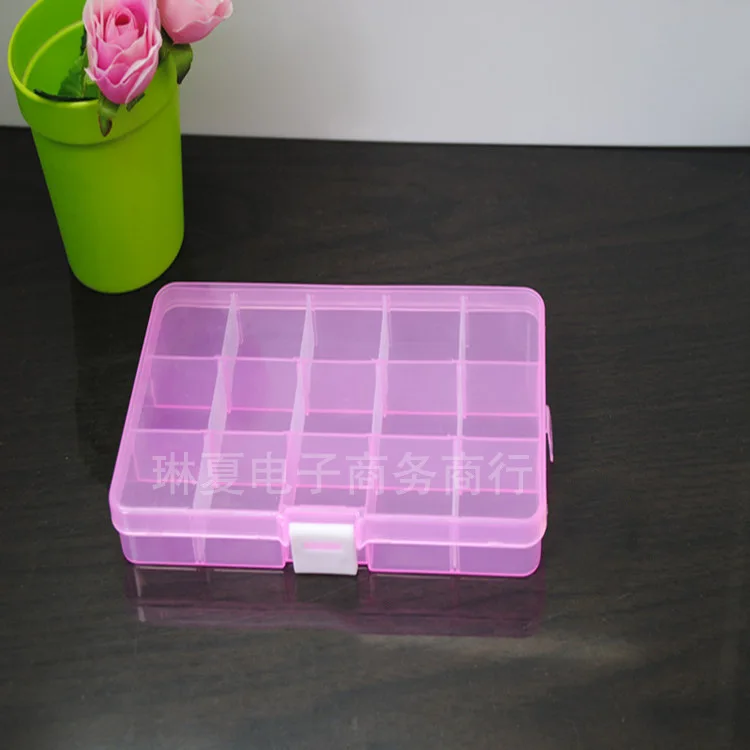 15 ячеек пластиковая коробка может Сплит прозрачный пластиковый цвет случайный