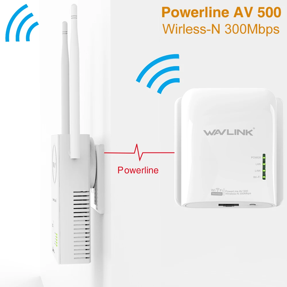 Wavlink AV500 адаптер силового кабеля Беспроводной Wi Fi Extender Kit Мощность линии ethernet мини