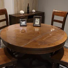 Round table Soft glass Transparent cloth waterproof oil-proof hotel PVC tablecloth plastic Coffee mat placemat