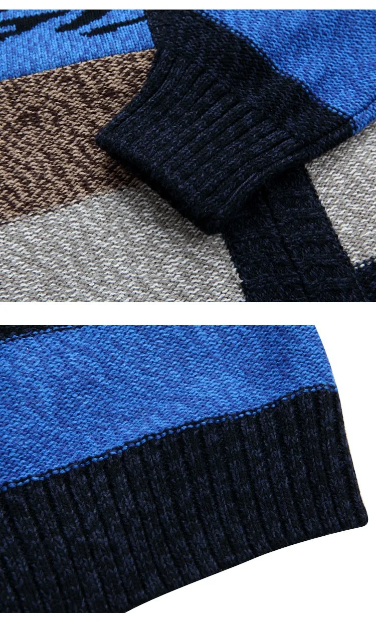 Aolamegs Men Sweater Fashion Contrast Color Autumn Winter Cardigan Outwear Zipper Sweatercoat Male Knitting Sweter Hombre M-3XL (14)