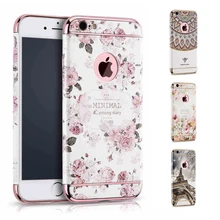 3D рельефная печать чехол для iPhone 6S 6 Роскошный Цветочный Цветок Жесткий Чехол для Apple iPhone 6 и 6S