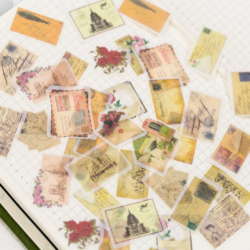 

Retro Style Bullet Journal Stickers 40pcs/pack Stationery Stickers for Decoration DIY Album Planner Diary Stickers
