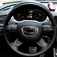 Наклейки для автомобиля Audi из углеродного волокна, логотип на рулевое колесо, украшение A4A1A3A5A6A7Q7Q5Q3A8 конверсионные аксессуары