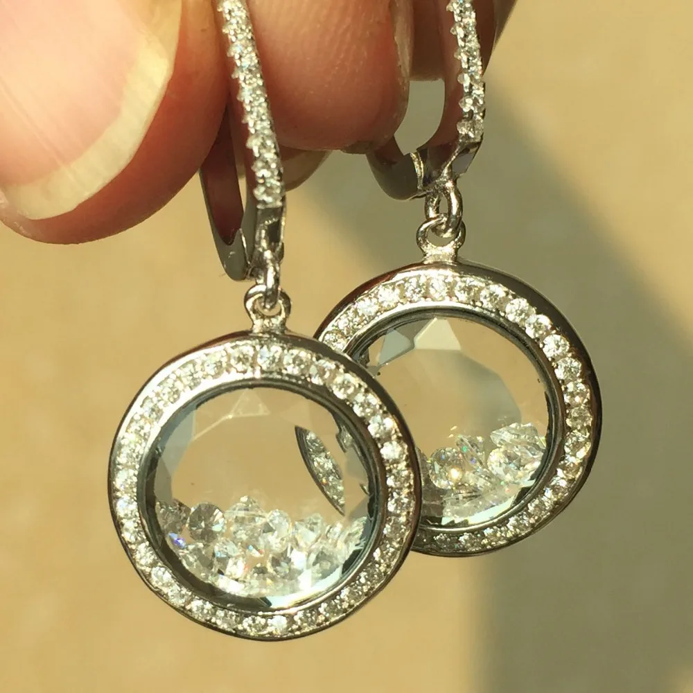 New Trendy Earrings lock Sterling Silver with Running Zirconia Jewelry European Innovative Pave AAA CZ Crystal For Women Gift - Image 6