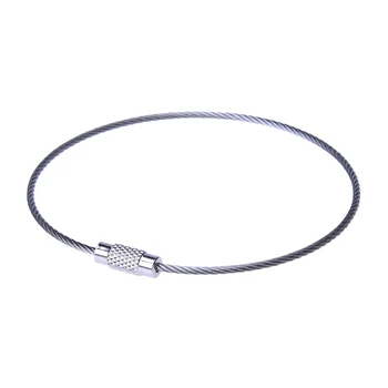 

20PCS Stainless Steel 20cm Wire Keychain Cable Key Ring