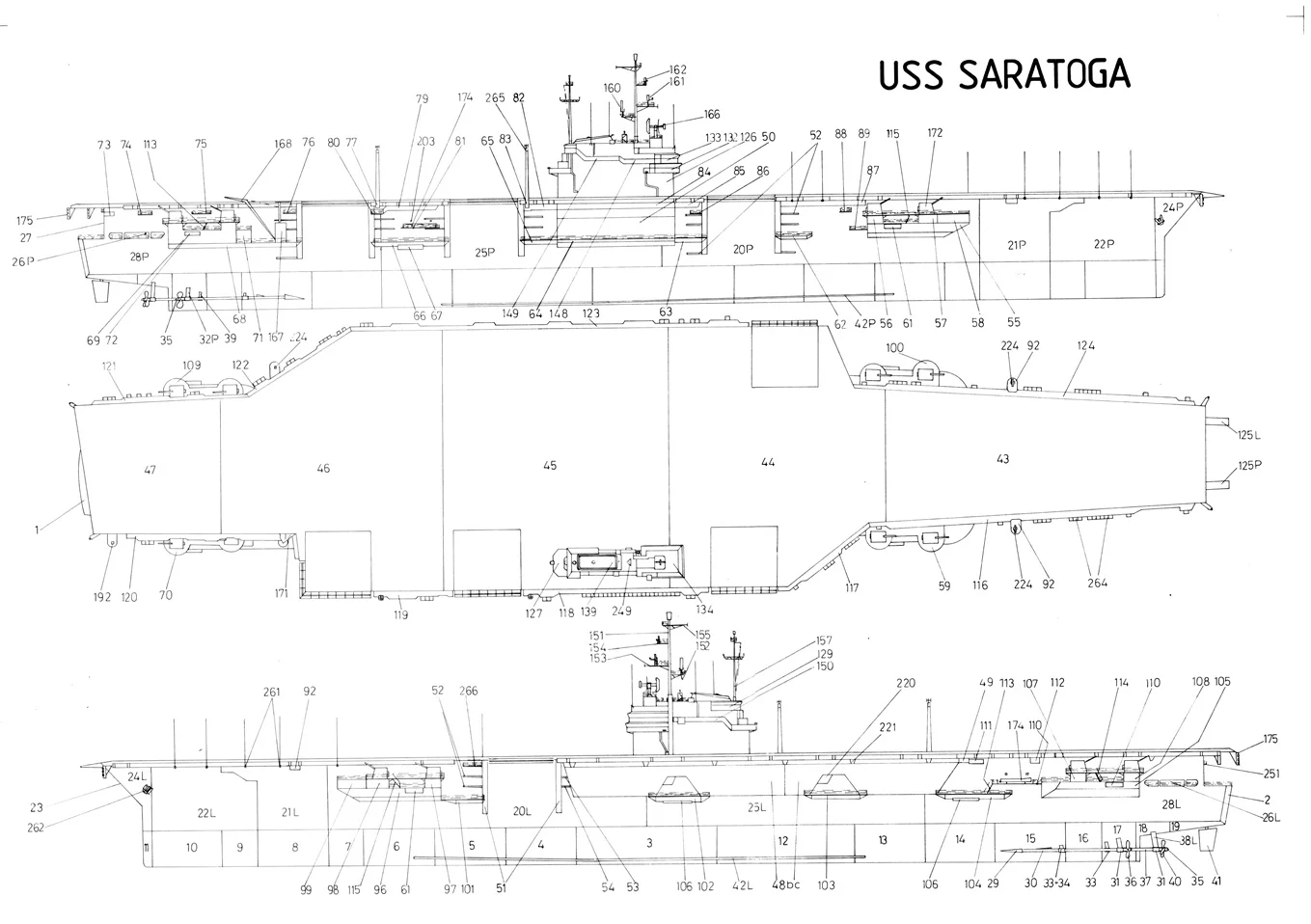 Военный темно-синий военный корабль бумажная модель США Saratoga CVA 60 авианосец