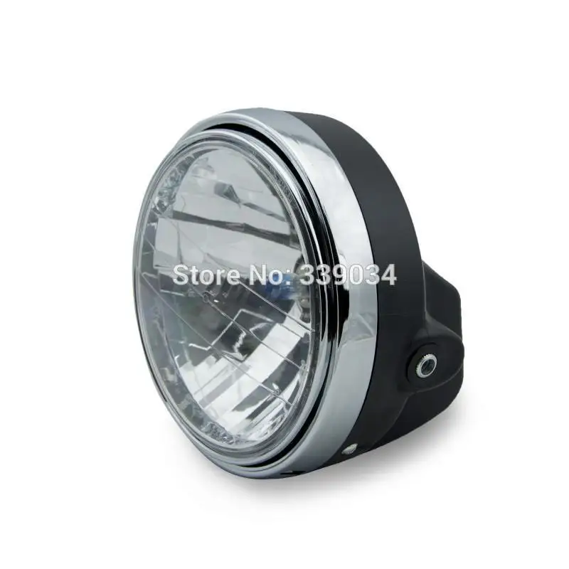 7" Universal Side Mount Headlight HeadLamp Fits For Custom Bobber Cafe Racer Bikesin Headlights