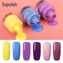 Sopolish лак для ногтей 8 мл цветной белый лак для ногтей лак для дизайна ногтей акриловый Топ пальто Замачивание от отклеивания грунтовка для ногтей