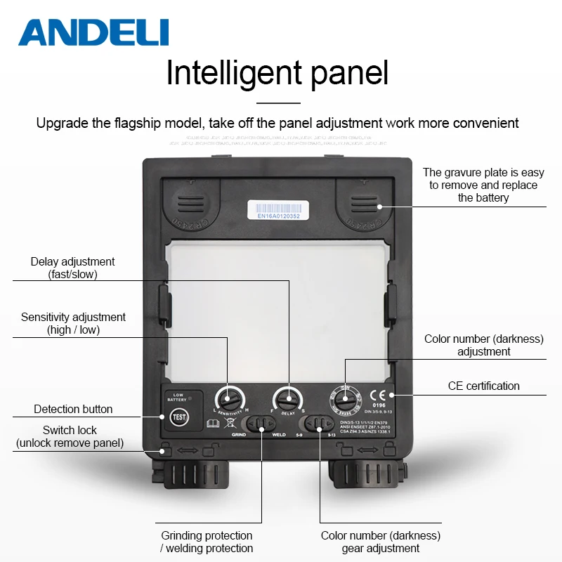 ANDELI модель молний Автоматическая Затемняющая Сварочная маска с респиратором TIG MIG MMA сварочный шлем/крышка/объектив для сварочного аппарата