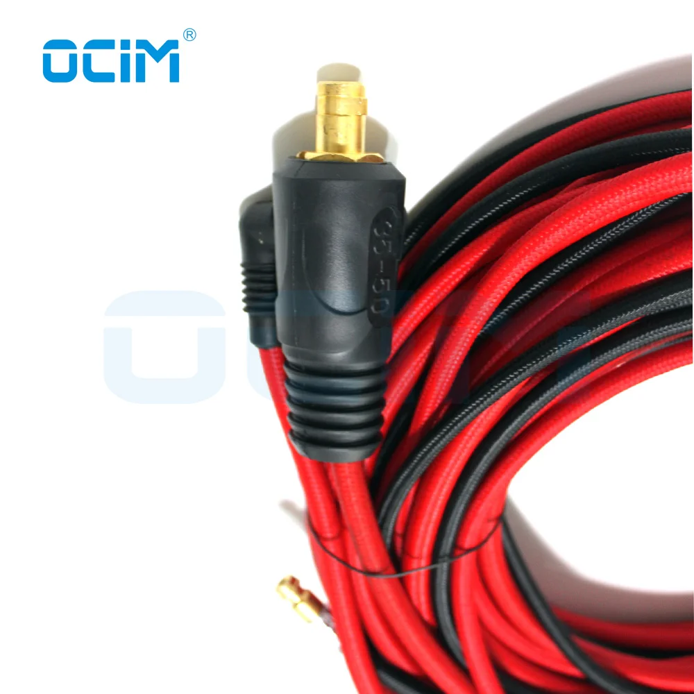 WP20F WP20 12FT 4M Red super soft Hose Braided Cable 35-50 Connector welding cable connector