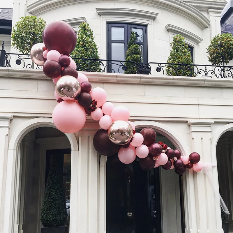 

Wine Red Balloon Chain Decorative Set Wedding decoration Valentine's Day Balloon Group Arrangement for Fashion Party 5M