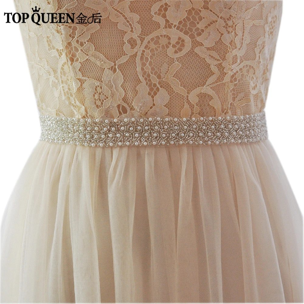 

TOPQUEEN S259 Pearls Wedding evening dress sash Belts Bridal bride Belt Sashes for the party 3CM Belts Fast Delivery