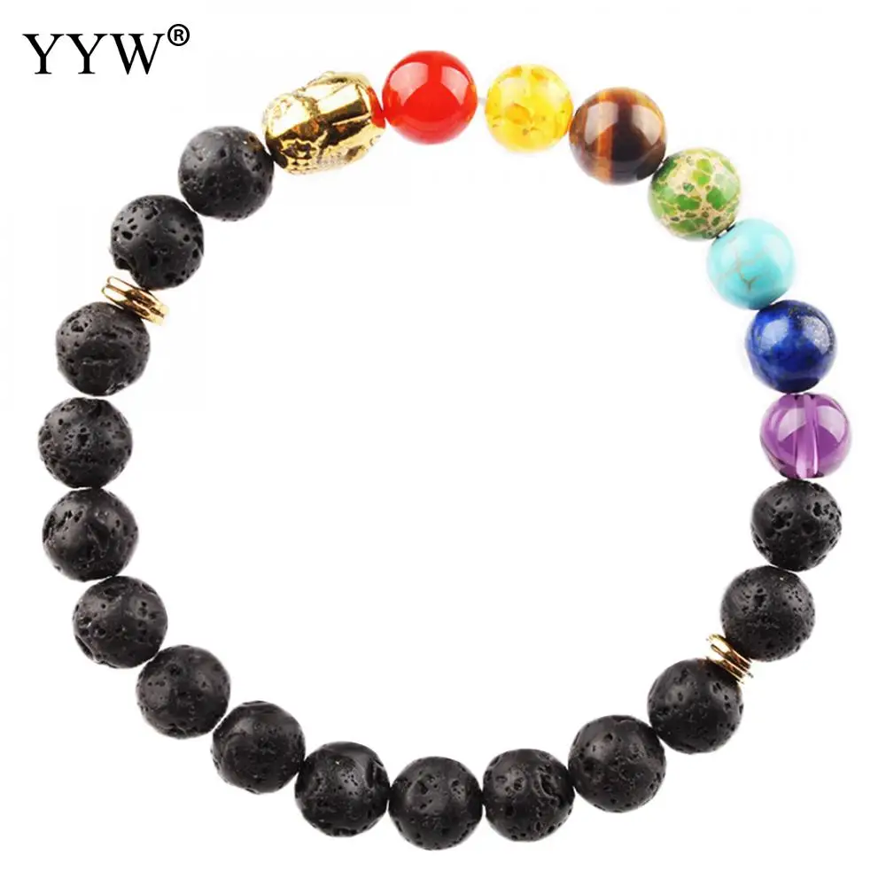 

Men Prayer Wrist Bracelets Natural Tiger Eye Lava Stone Bead Bracelets Vintage Buddha Bracelet Chakra Bracelets & Bangle Jewelry
