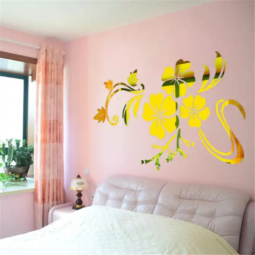 3d Mirror Vinyl Removable Wall Sticker Flower Decal Home Decor Art Diy Factory Price Drop Shipping 51