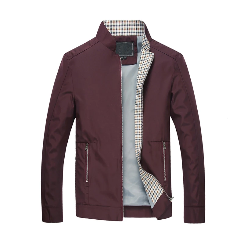 

New Spring Autumn Men's Jackets Casual Coats Solid Colo Stand Collar Male Bomber Jackets