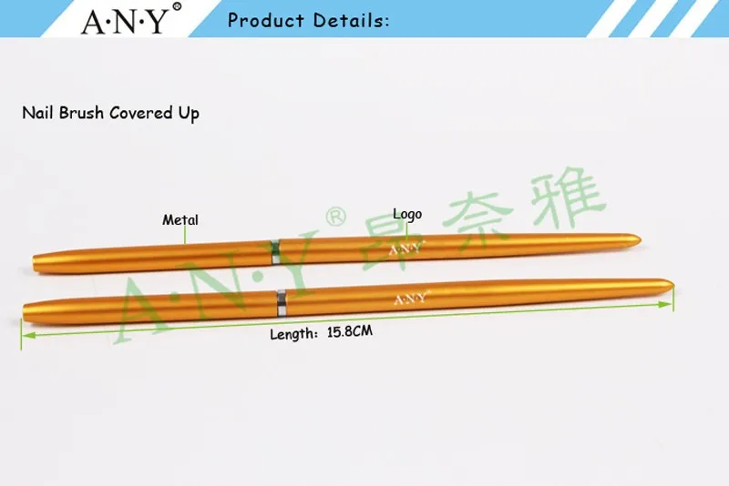 ANGNYA хорошее качество золотая металлическая ручка УФ гель лак для ногтей овальная 4# один кусок A027