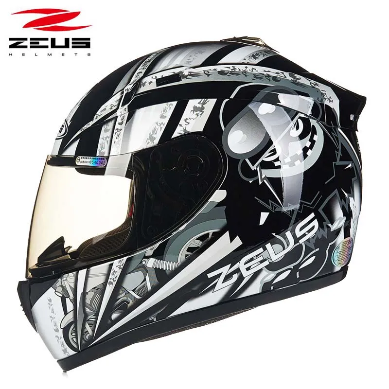 Мотошлем на все лицо DOT ZEUS red Runaway красивые мотоциклетные шлемы для скутера