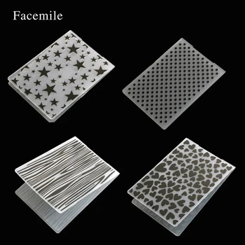

1PCS Plastic Gift Heart Dot Star Bark Tree Texture Embossing Folder For Scrapbook DIY Album Card Tool Template Stamp
