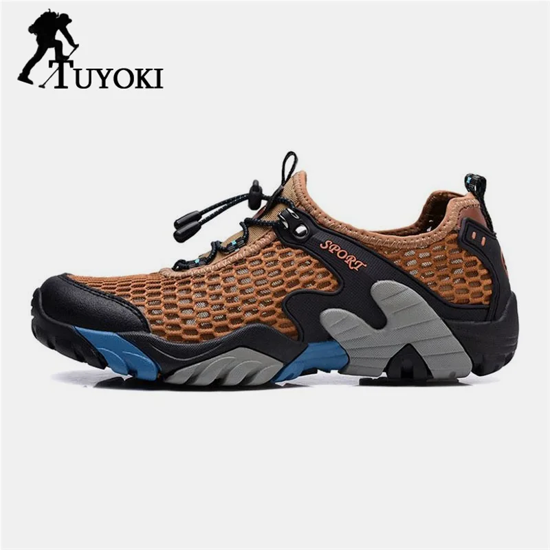 

Tuyoki Wading Shoes Men Fast Drying Flats Non-Slip Wearable Wading Sheos Breathable Traveling Shoes Outdoor Footwear Size 39-44