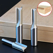 6.35mm&12.7mm-1PCS,2 Flutes straight milling cutter,cnc solid carbide wood end mill,Trimming machine woodworking router bit,MDF
