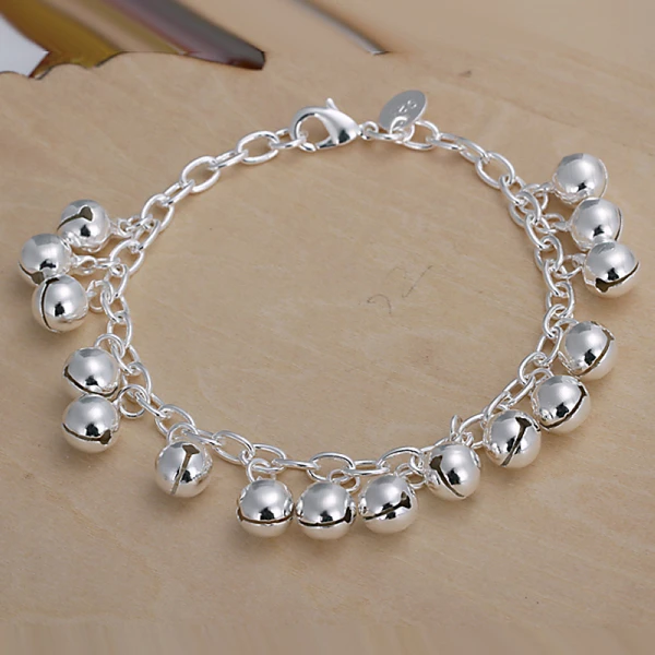 

wholesale 925 sterling silver bracelet,925 silver fashion jewelry charm bracelet small bell chain Bracelet for women/men SB056