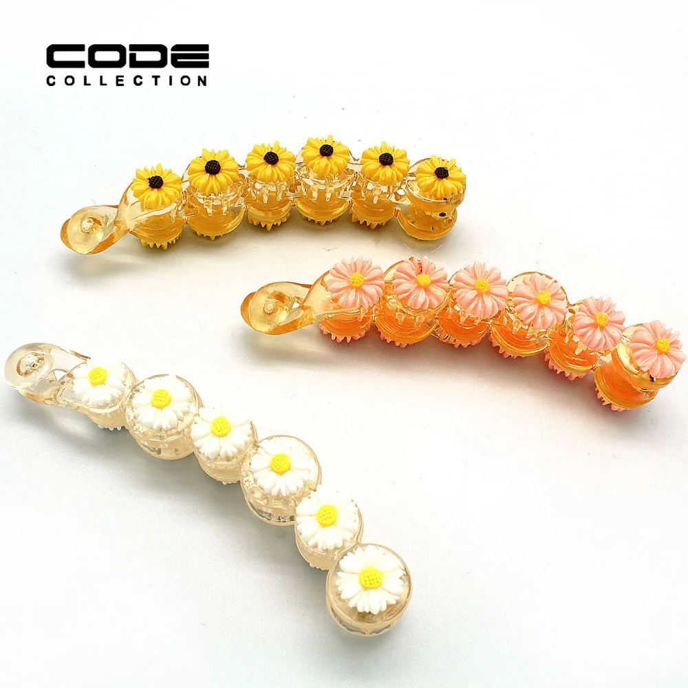 High Quality Banana Hairpins Acrylic Fresh Daisies Hair Clip Trendy