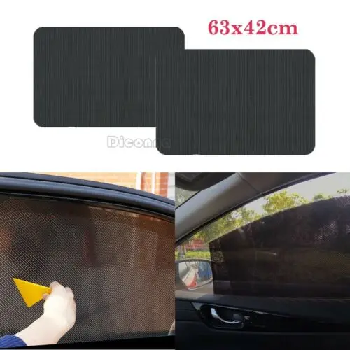 

FAROOT Car Side Window Net Sun Shade Shied Mesh Film Sticker UV Protector 63cm and 42cm