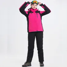 Уличная водонепроницаемая ветрозащитная Женская походная флисовая куртка и штаны Женская куртка для сноуборда и Брюки Зимняя одежда