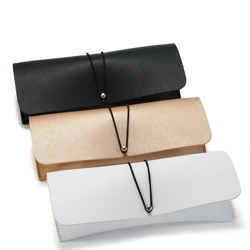 PU Leather Glasses Case Cover Sunglasses Glasses Holder Box Eyeglasses Solid Storage Portable Magnetic Glasses Pouch Bag