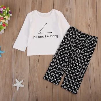

Newborn Baby Boy Long Sleeve T-shirt Tops+Long Pants Outfits Clothes Set 0-18M