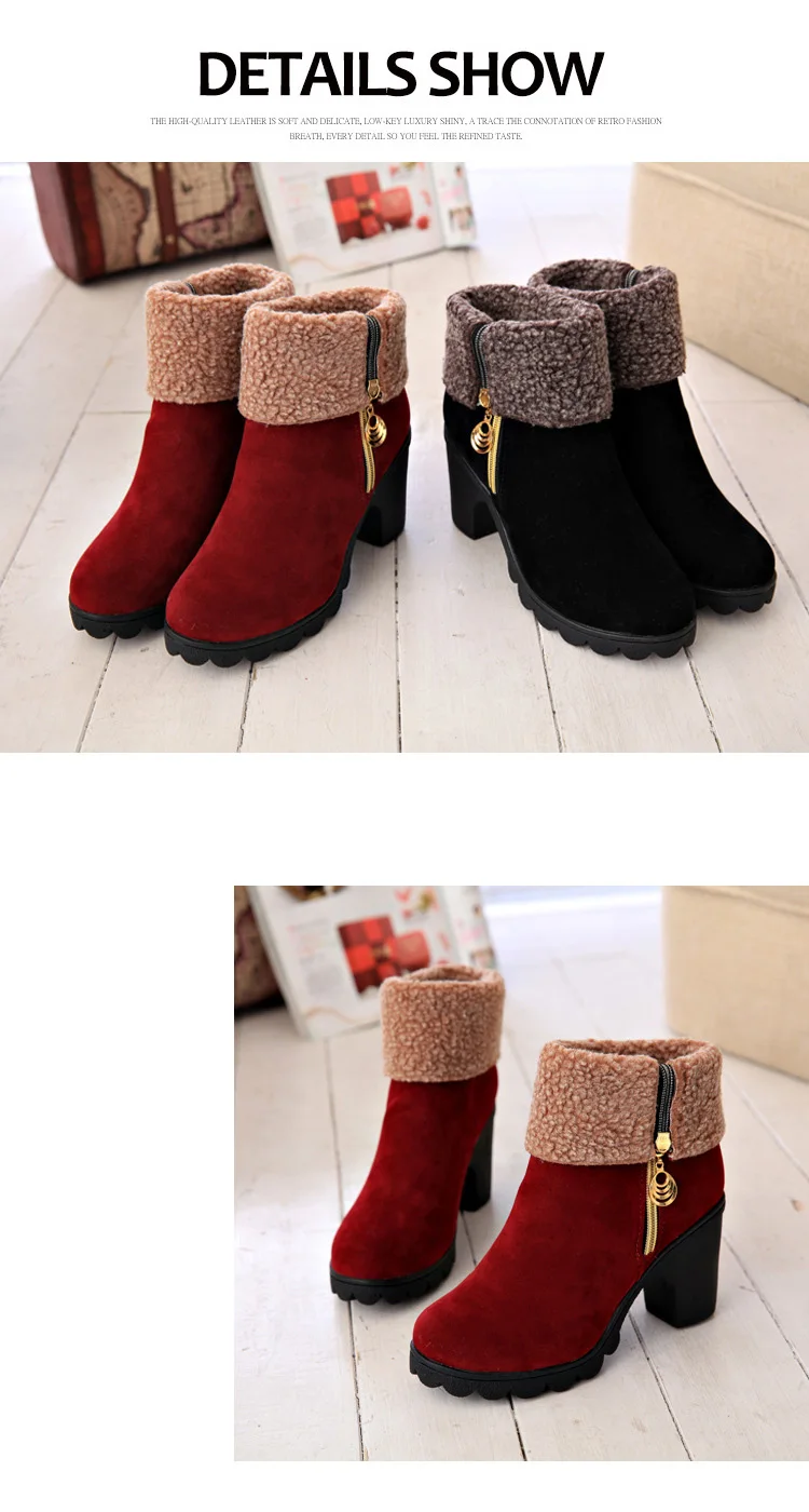 inverno botas femininas moda marca tornozelo botas de neve a056