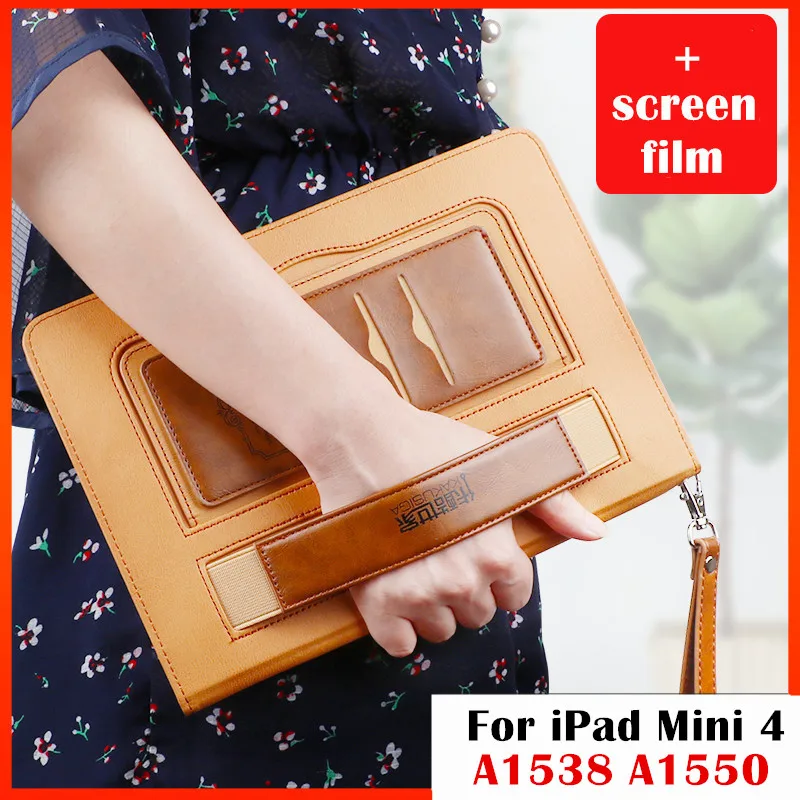 Case for iPad Mini4 7.9 tablet Premium PU Leather Business Folio Pocket Strap Auto Wake Smart Cover case For Apple iPad mini 4 apple-ipad-case : image Case for iPad Mini4 7.9 tablet Premium PU Leather Business Folio Pocket Strap Auto Wake Smart Cover case For Apple iPad mini 4 apple-ipad-case