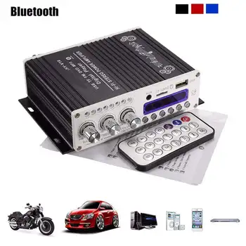 

NEW DC 12V Mini bluetooth Hi-Fi Stereo Amplifier Remote Control Bass Booster 3A 20W*2 For Car Amplifiers /mp3/mp4