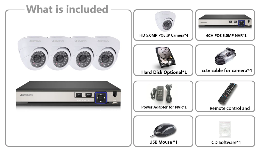  4-Channel HD-TVI 5MP Lite Video Security System DVR recorder with 4x HD 5MP Indoor/Outdoor Weatherp - 33004466349