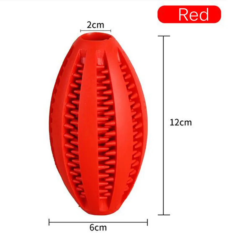 Резиновые регби футбольные игрушки для собак нетоксичные устойчивые к укусам игрушки мяч смешной интерактивный эластичность чистки зубов мяч - Цвет: Red