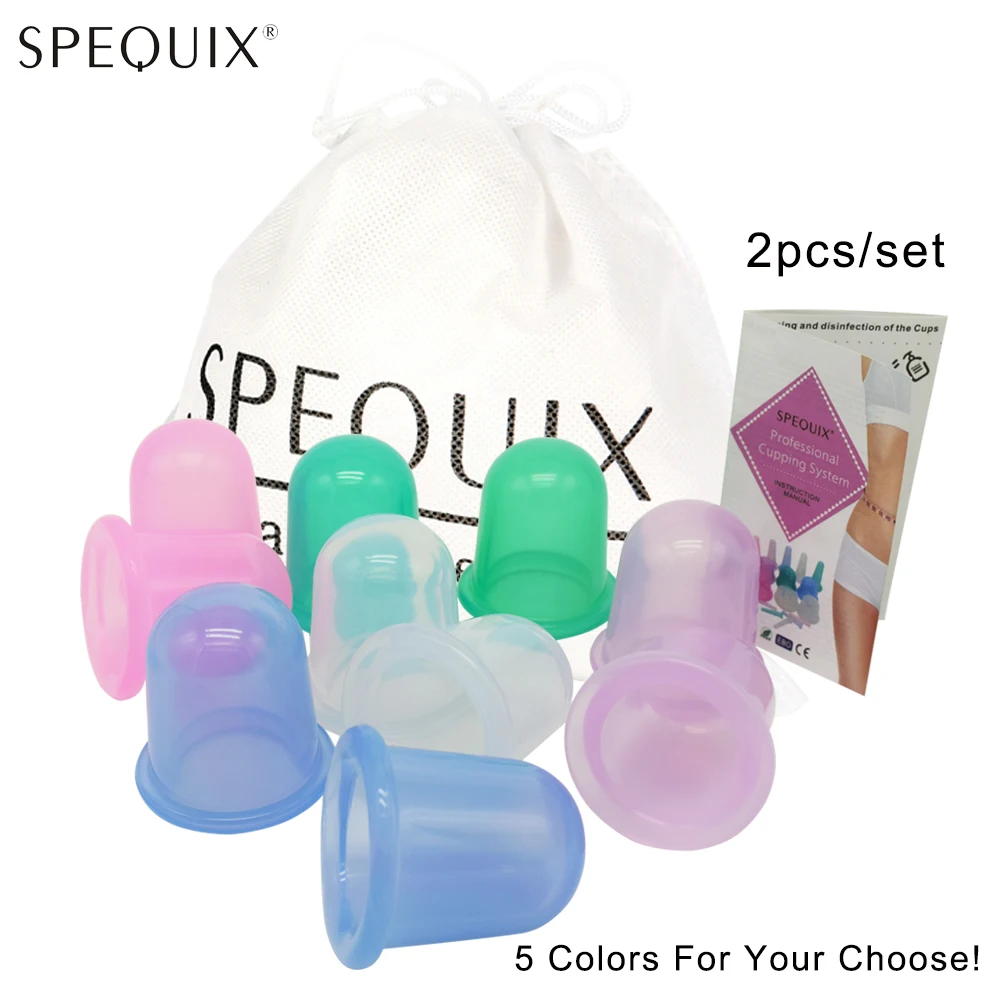 2PCS 100 Silicone Full Body Massage Cupping Cups Vacuum Therapy Anti