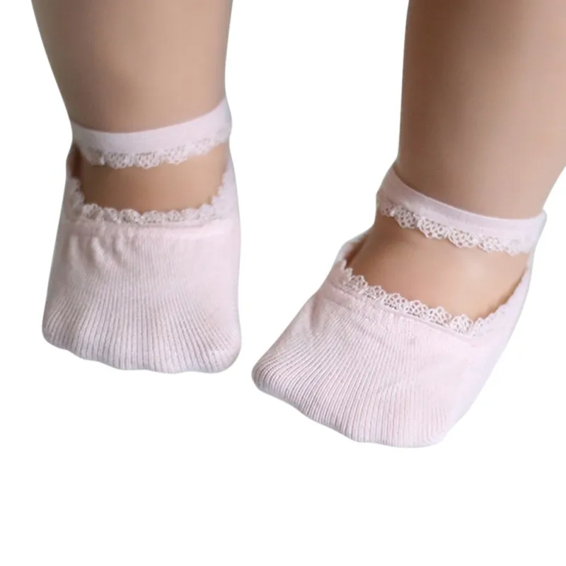 Детские хлопковые носки для принцессы, детские дышащие носки для малышей, эластичные Нескользящие мягкие носки до лодыжки для детей 0-5 лет