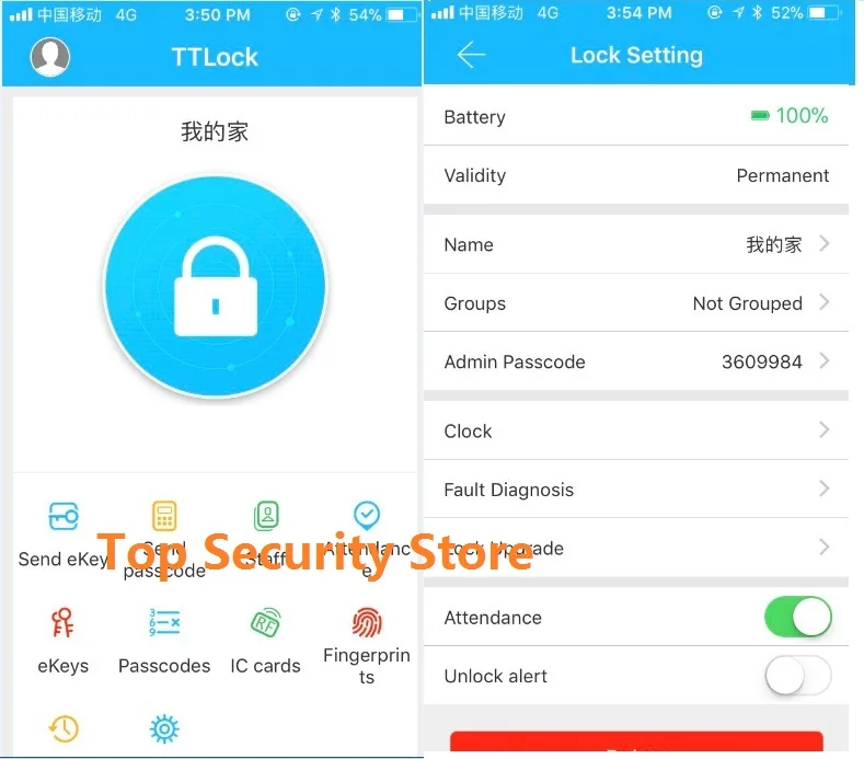 BluetoothWIFI Fingerprint Smart Handle Door Lock with High Quality Stainless Steel 304-6