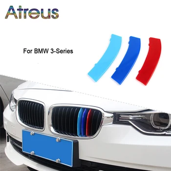

Atreus 3pcs 3D Car Front Grille Trim Sport Strips Cover Stickers For BMW E46 E90 F30 F34 E92 E93 3 series GT M Power Accessories
