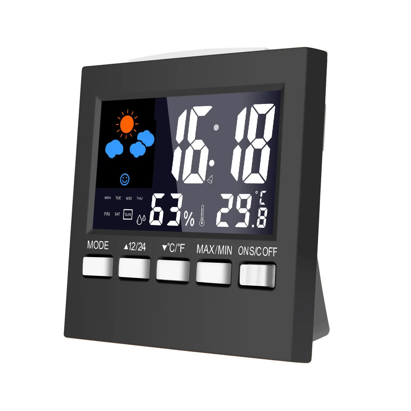 Loskii DC-003 Digital Wireless Hygrometer Therometer LED Projection Weather Station Alarm Clock 