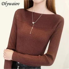 Sweater Women Slash Neck Pullovers Female Knit Bottoming Slim Stretch Korean Version Solid Color 2018 Autumn Winter New Tops Sweater Women Slash Neck Pullovers Female Knit Bottoming Slim Stretch Korean Version Solid Color 2018 Autumn Winter New Tops