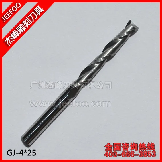 

4*25 Solid Carbide Double Flutes Spiral Bit Cutting Tools Engraving Cutter/Two Flute End Mill CNC Router Bits for Wood