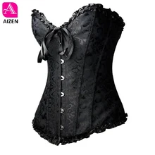 AIZEN Corsets Sexy Women’s Plus Size Corsets And Bustiers Overbust Gothic Lace Strapless Brocade Corselet Clothing White Black