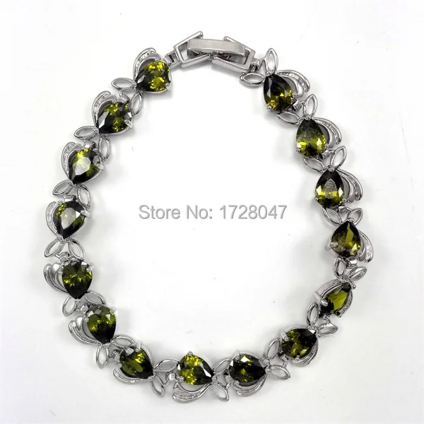

High quality suppliers silver plated olive Cubic Zirconia Bracelets & bangles pulseiras femininas for women