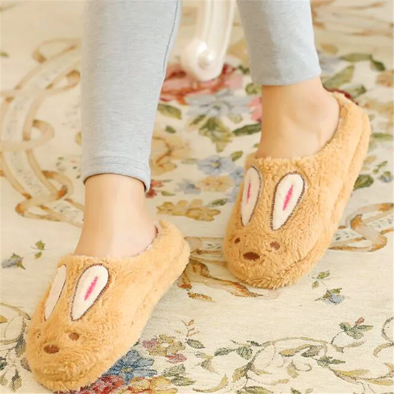 

Sugar rabbit autumn and winter cotton shoes half bag with moon shoes home warm shoes plush floor tow couple warm slippers